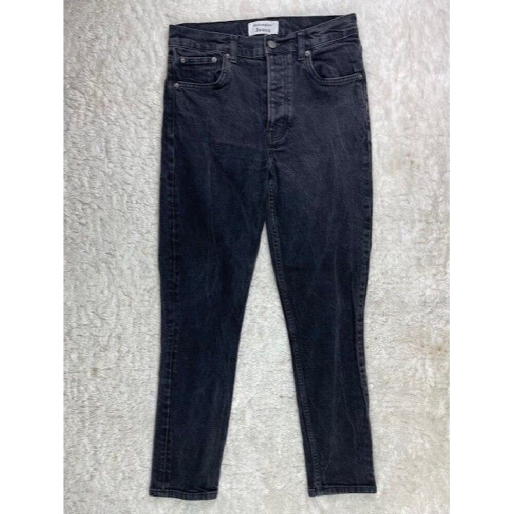 Reformation Size 28 Womens Jeans Serena High Skinny Crop Black Wash Button Fly